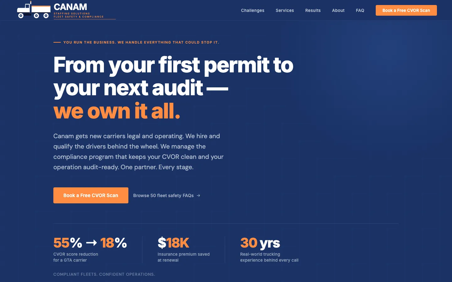 Canam Fleet Safety website