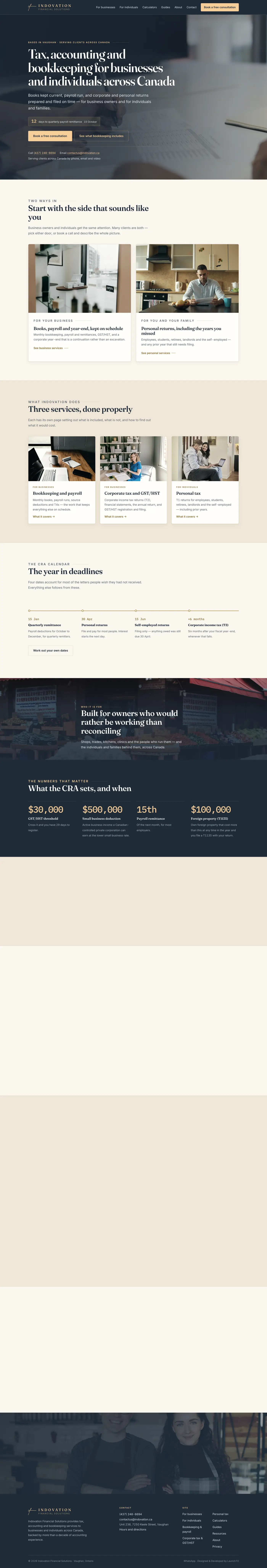 Indovation Financial Solutions website