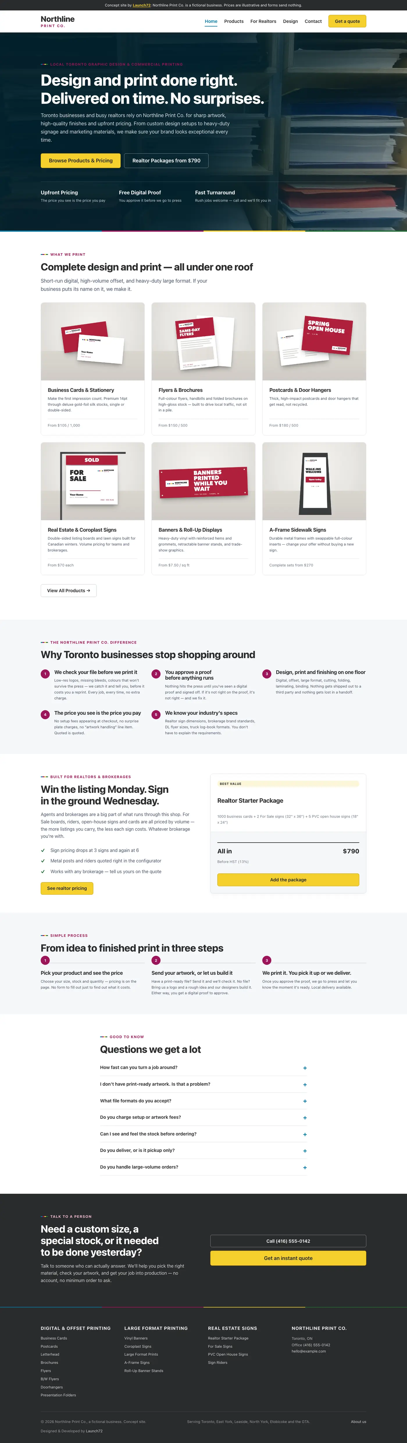 Northline Print Co. website